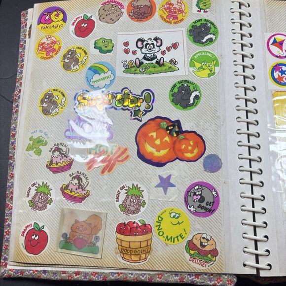 HUGE Vtg 1980s Sticker Album Lot 400+ SCRATCH N SNIFF Puffy Mello Smellos Rare I - Picture 2 of 16